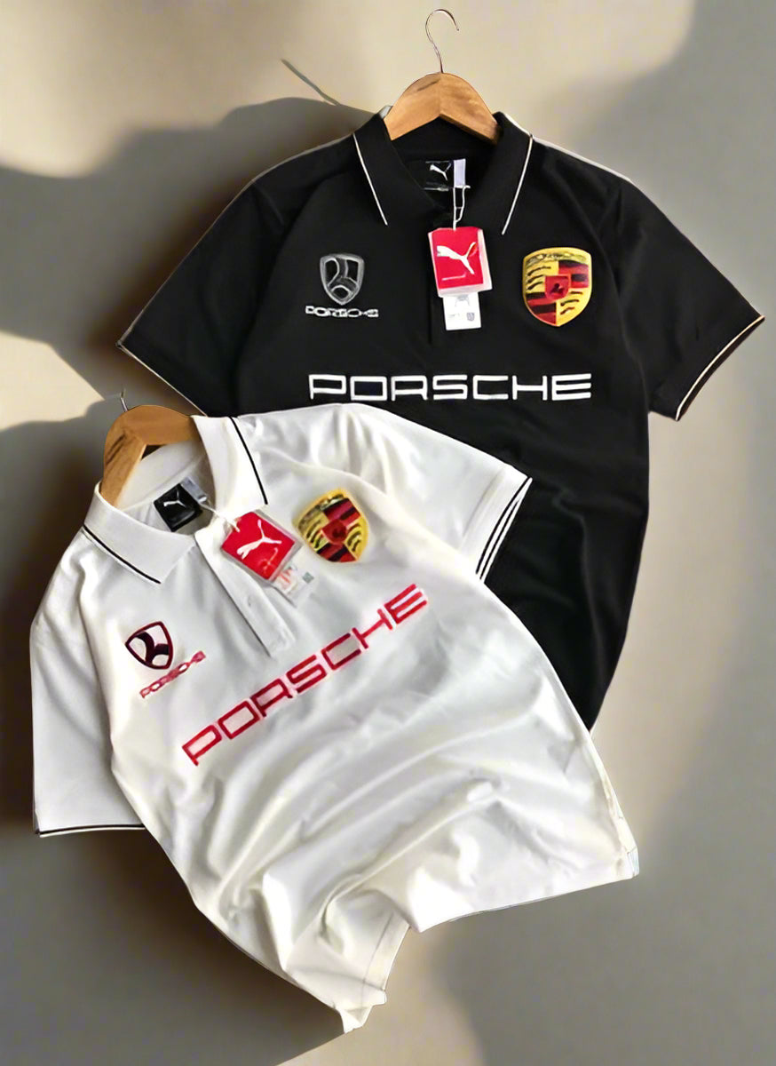 Premium Porsche Branded Men's Polo T-Shirts with Puma Logo β Stylish Casual Wear for Car Enthusiasts