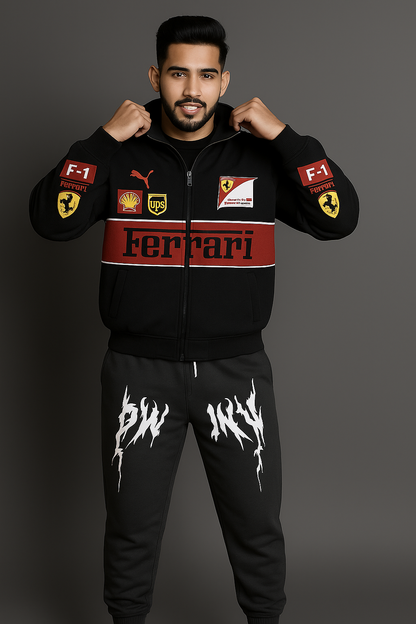 Black Ferrari F1 Vintage Jacket