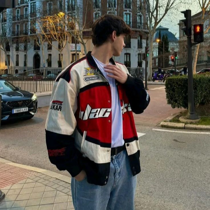 Black Air Racing Varsity Jacket – Oversized Streetwear