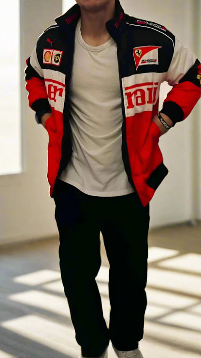 Red x White Ferrari F1 Racing Jacket