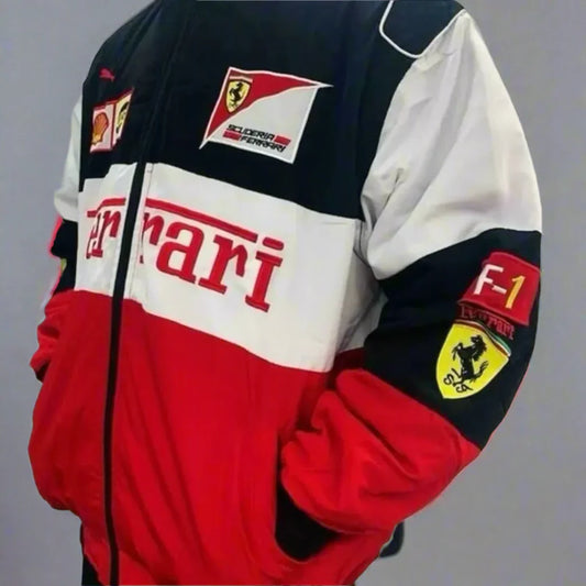 Red x White Ferrari F1 Racing Jacket