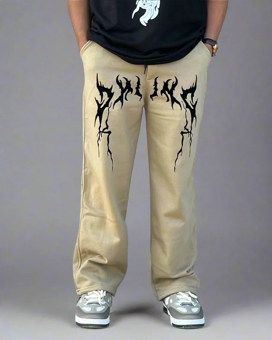 Modern Streetwear Flame Graphic Bottoms"