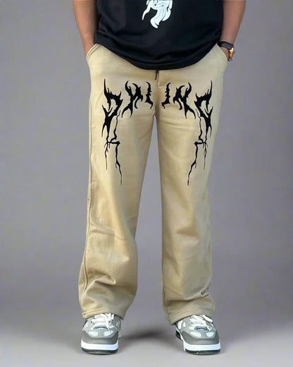 Modern Streetwear Flame Graphic Bottoms"