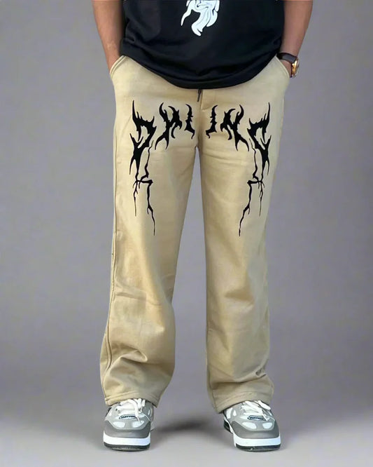 Modern Streetwear Flame Graphic Bottoms"