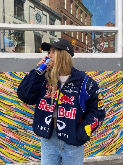 Red Bull F1 Driver-Inspired Racing Jacket – Motorsport Identity in Every Stitch