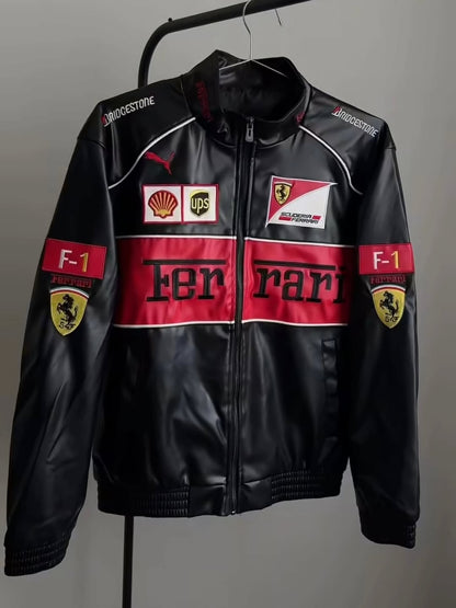Ferrari F1 Premium Leather Racing Jacket – Elite Motorsport Apparel