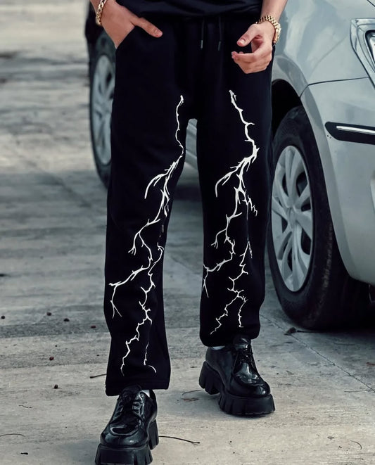 Lighting Thunder Oversized Baggy Pants – Streetwear Style
