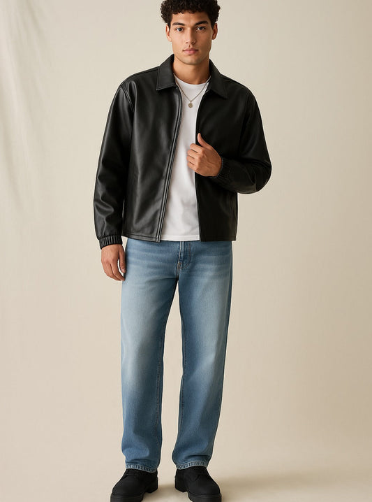Classic Black Genuine Leather Jacket – Iconic Style