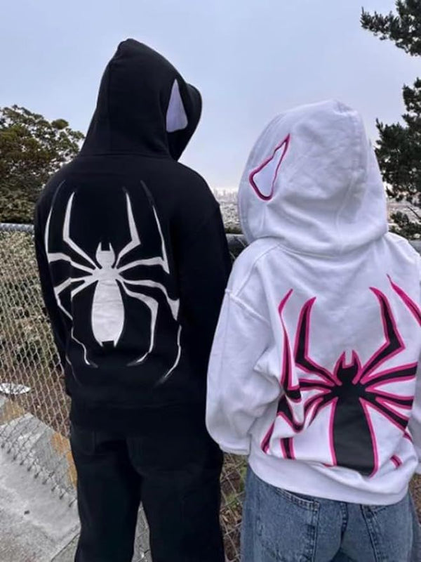 Spider Couple Matching Hoodies – Love in Web Edition