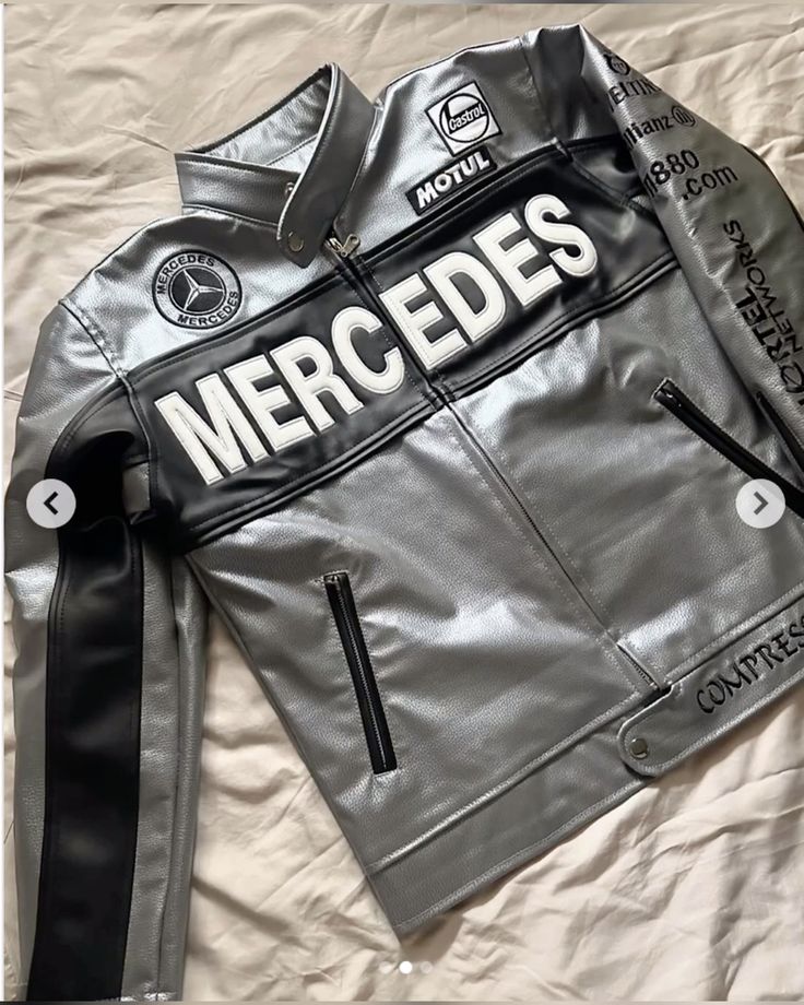 Mercedes F1 Leather Bomber – Street Style Racing