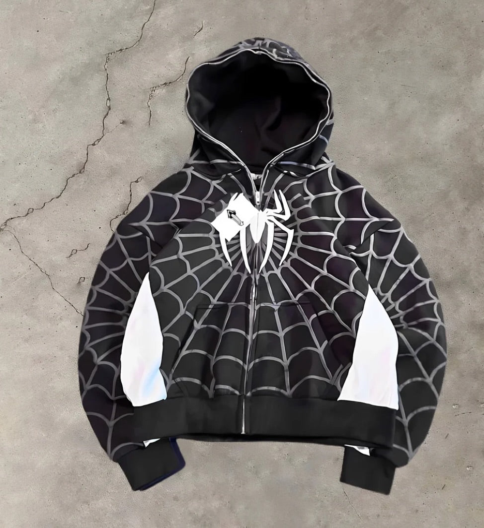 Spider-Man Printed Black Hoodie – Stylish Superhero Streetwear