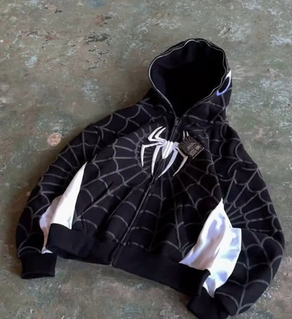 Spider-Man Printed Black Hoodie – Stylish Superhero Streetwear