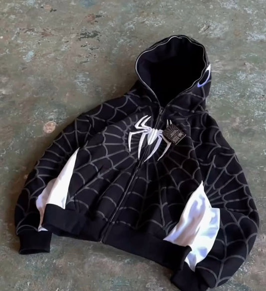 Spider-Man Printed Black Hoodie – Stylish Superhero Streetwear
