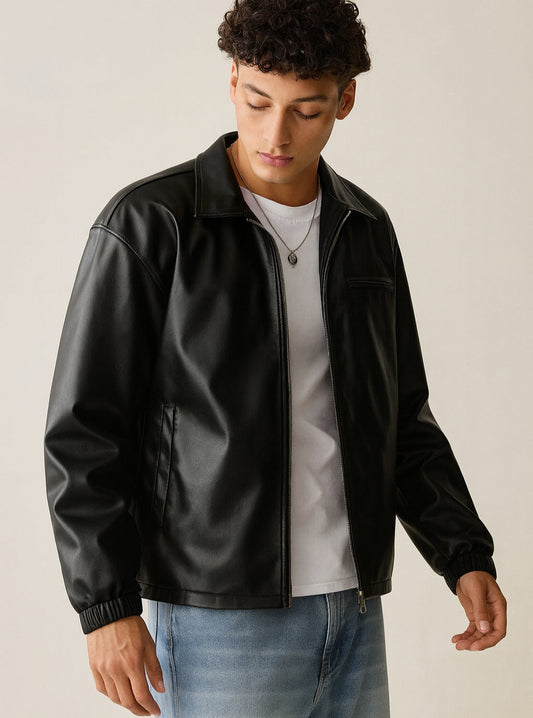 Classic Black Genuine Leather Jacket – Iconic Style