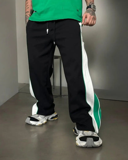 Double Zip Green Baggy Pants for Men – Trendy Streetwear Style