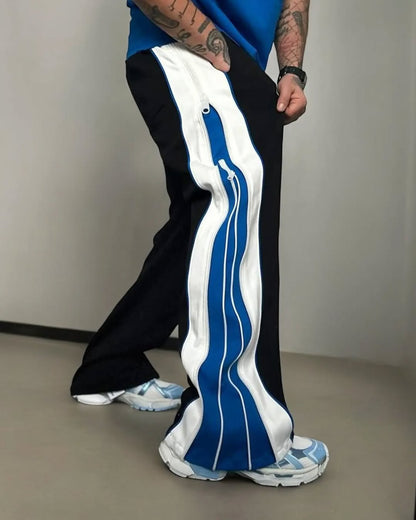 Double Zipper Oversized Baggy Pants for Men – Urban Fashion