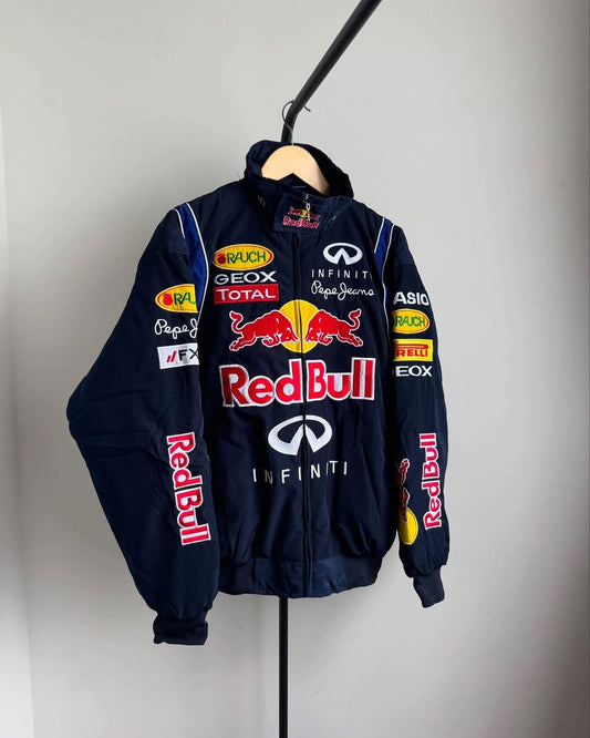 Red Bull Vintage Embroidered Racing Jacket – Classic Motorsport Edition