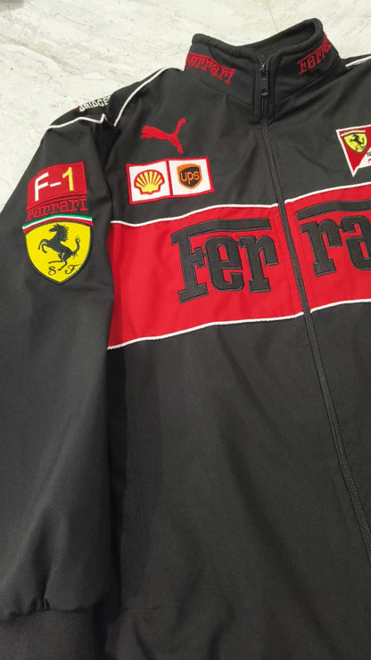 Ferrari F1 Vintage Embroidered Racing Jacket – Classic Motorsport Edition