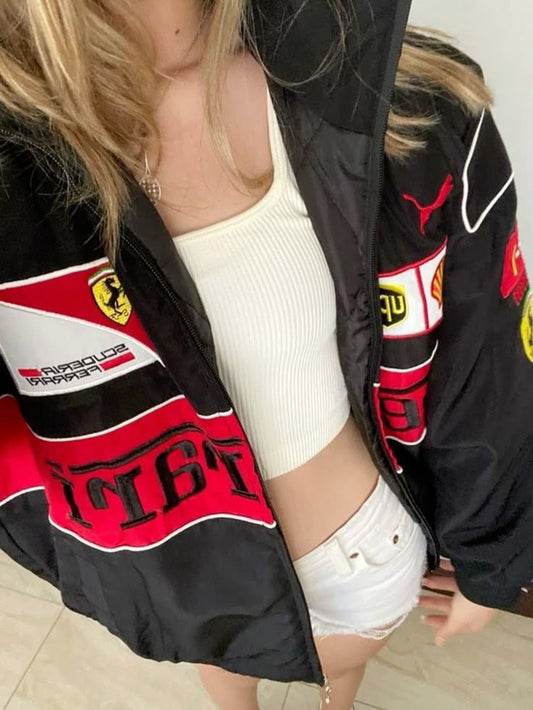 Black Ferrari F1 Vintage Jacket